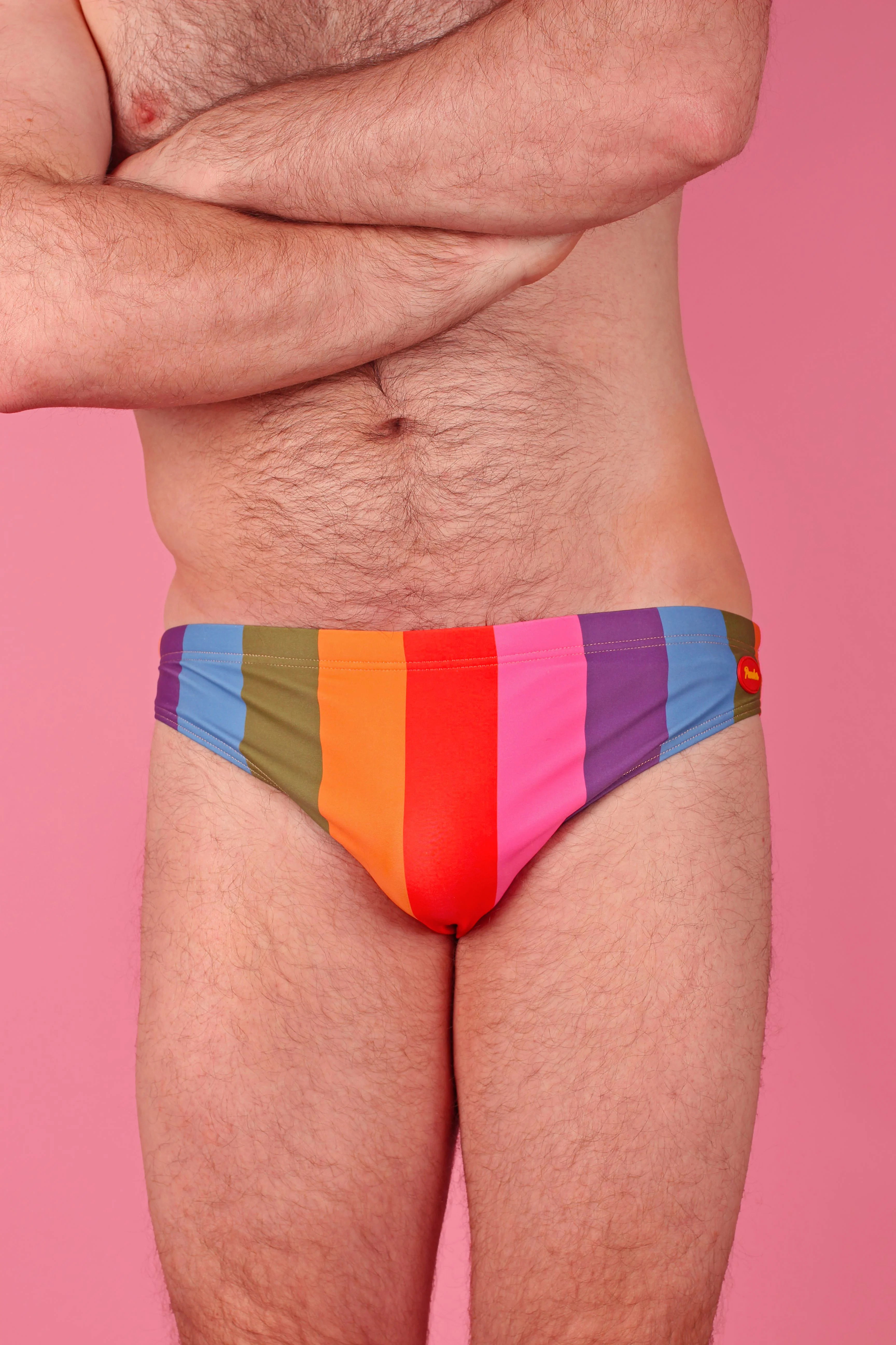 Pastel Rainbow Stripe Swim Brief - Image 7