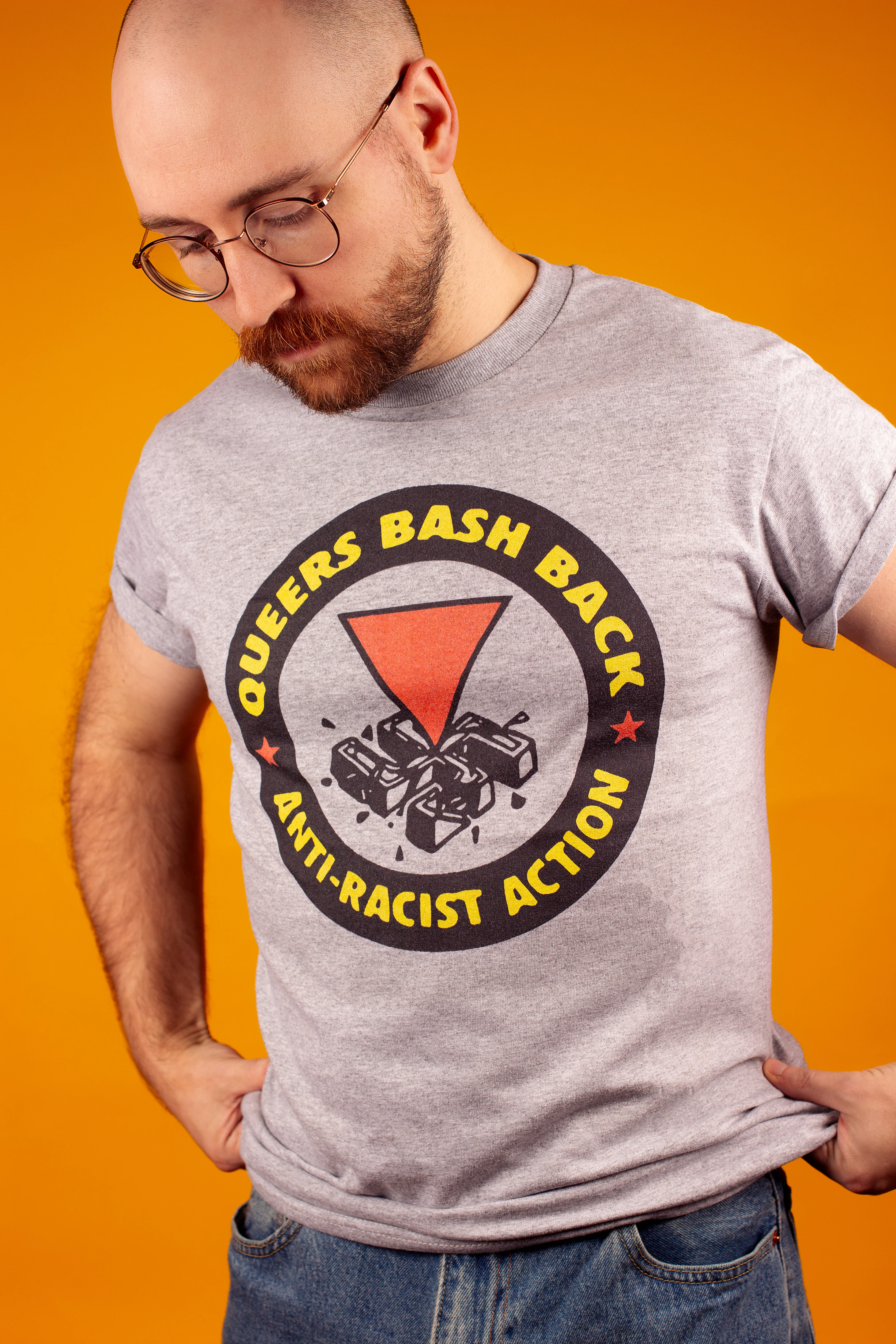 Retro Gay Pride Queers Bash Back T-Shirt - Image 3
