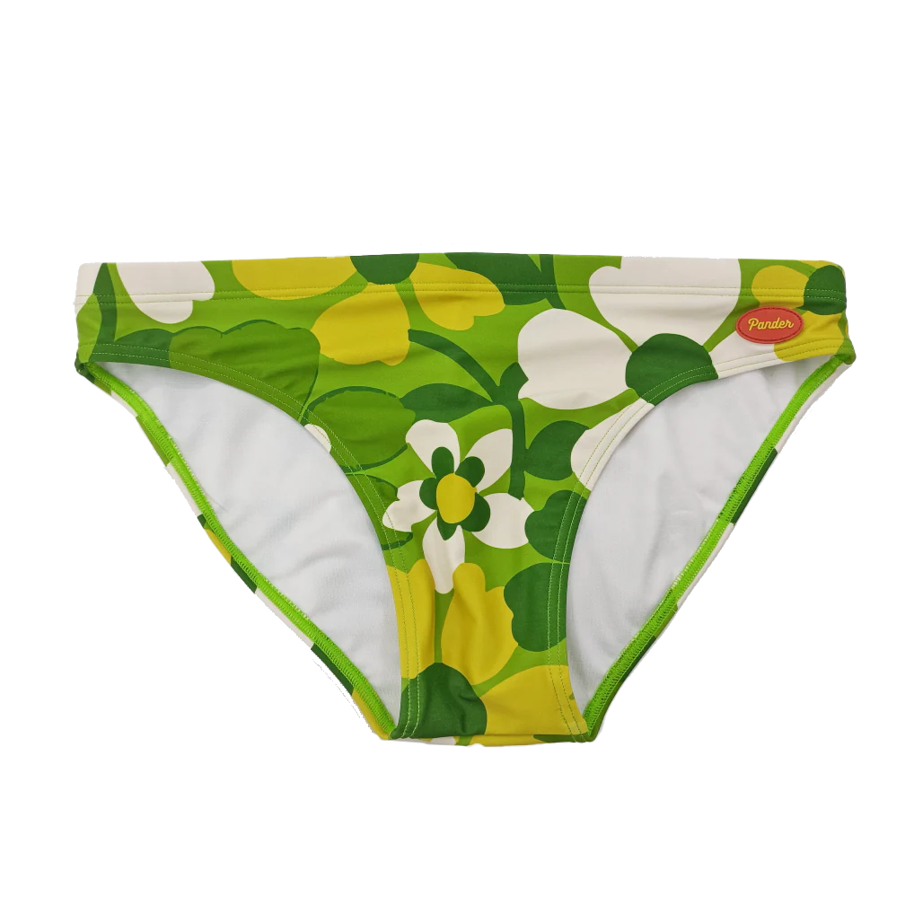 Green 70's Floral Couch Swim Brief - Image 4