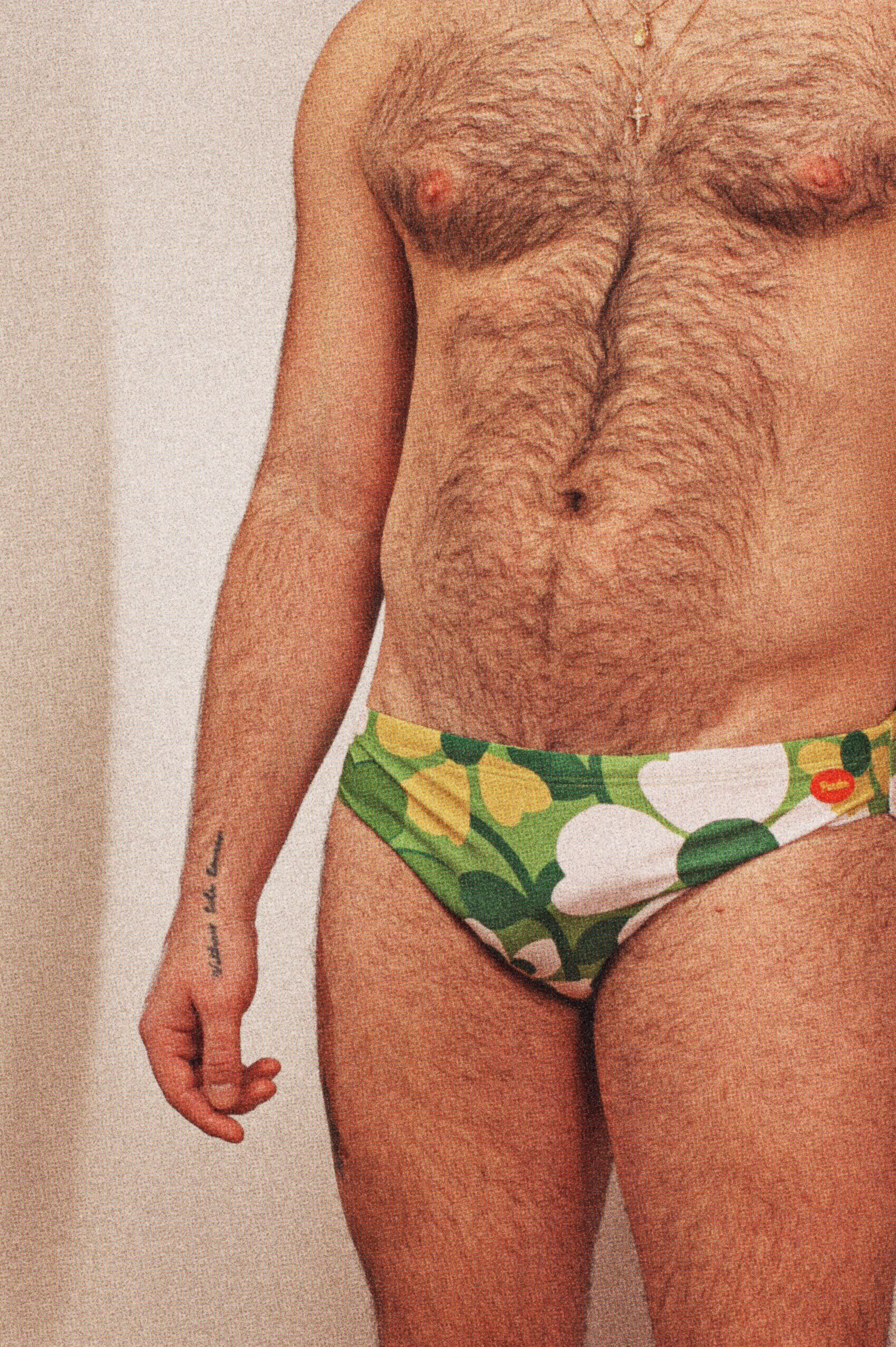 Green 70's Floral Couch Swim Brief - Image 6