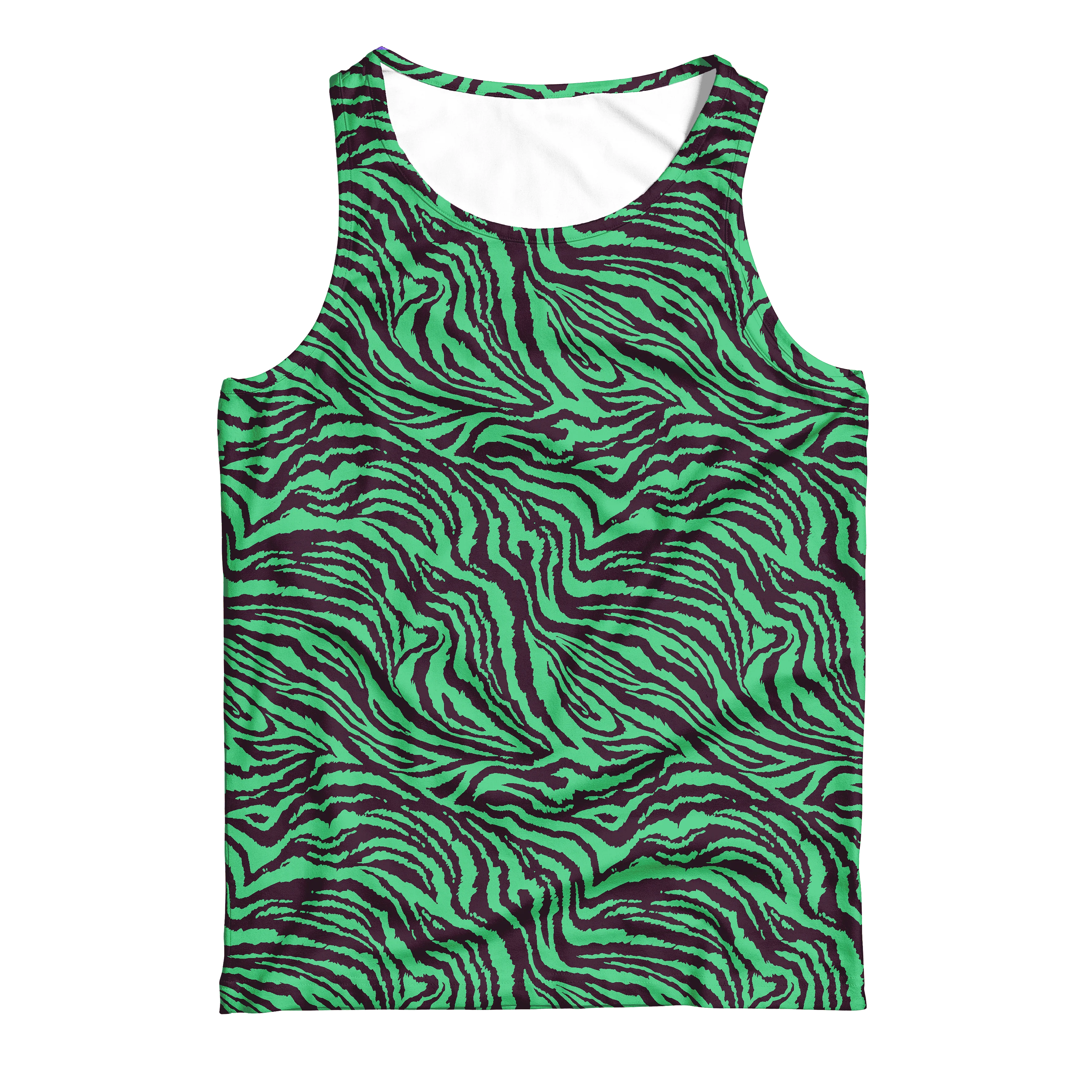 Wavy Green Zebra Gym Tank - Image 3