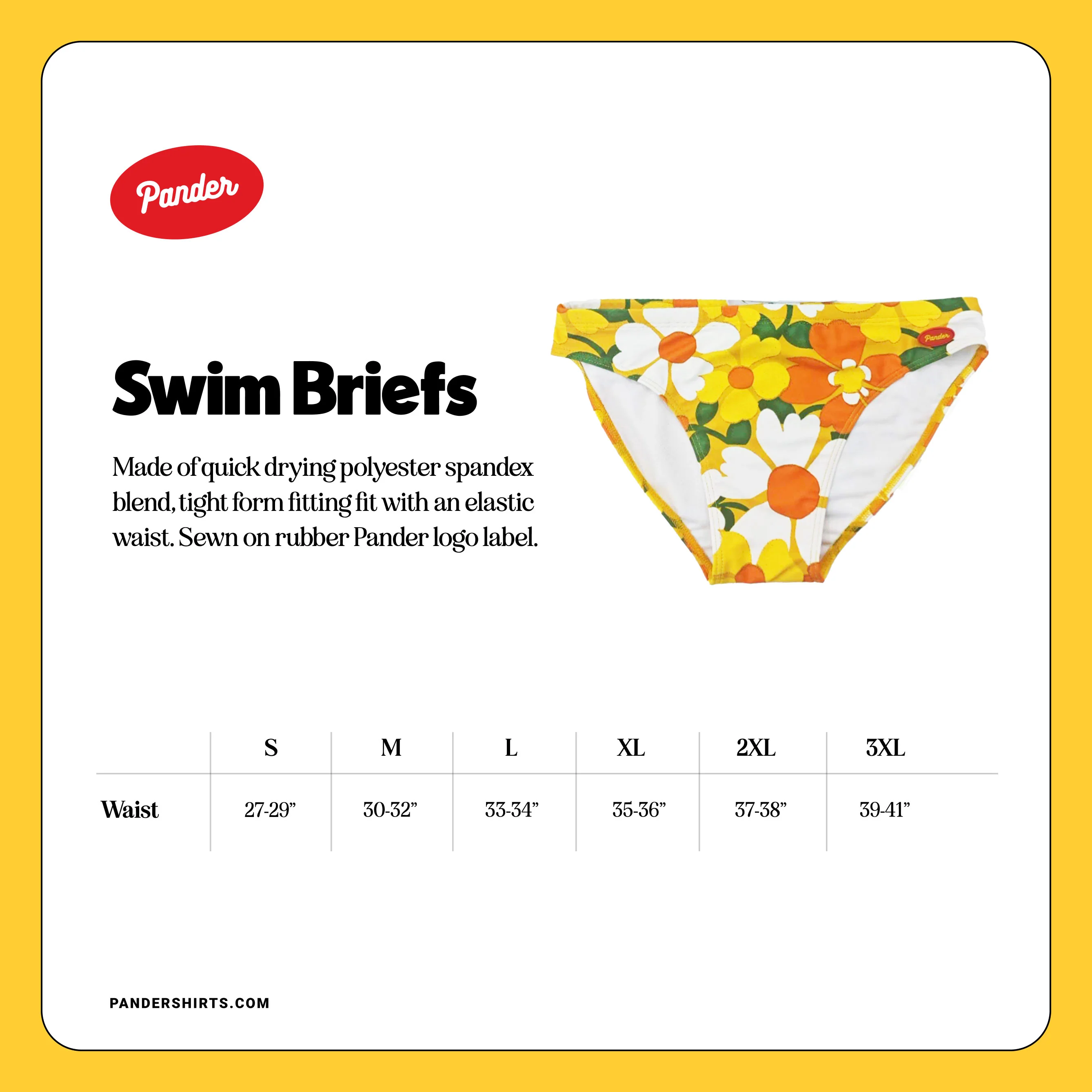 Yellow 70's Floral Couch Swim Brief - Image 5